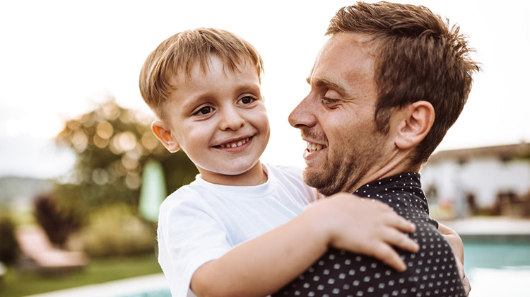 youg boy and father.