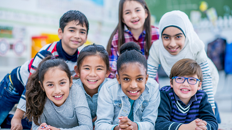 children of different races.